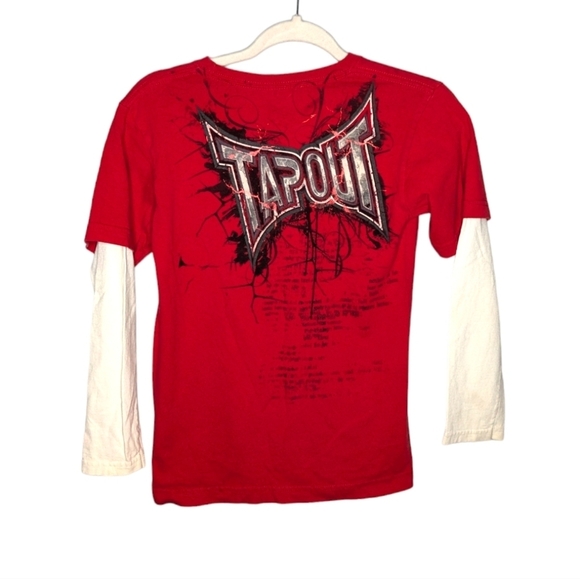 Y2K Tapout layered AOP lightning broken glass grunge MMA UFC long sleeve Tshirt - Picture 1 of 7
